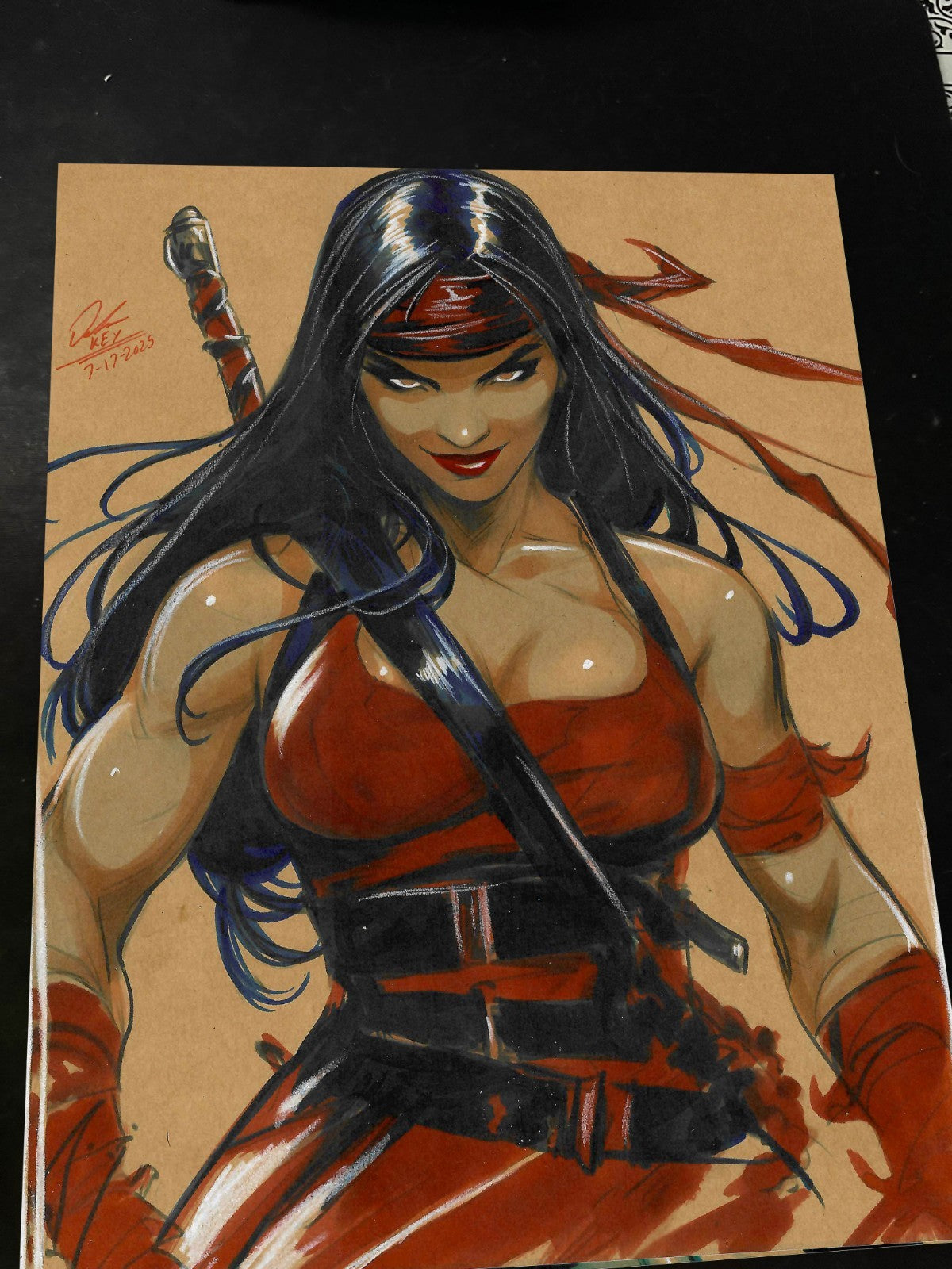 Elektra Art Print Signed 8.5x11 | Art by Keyeske