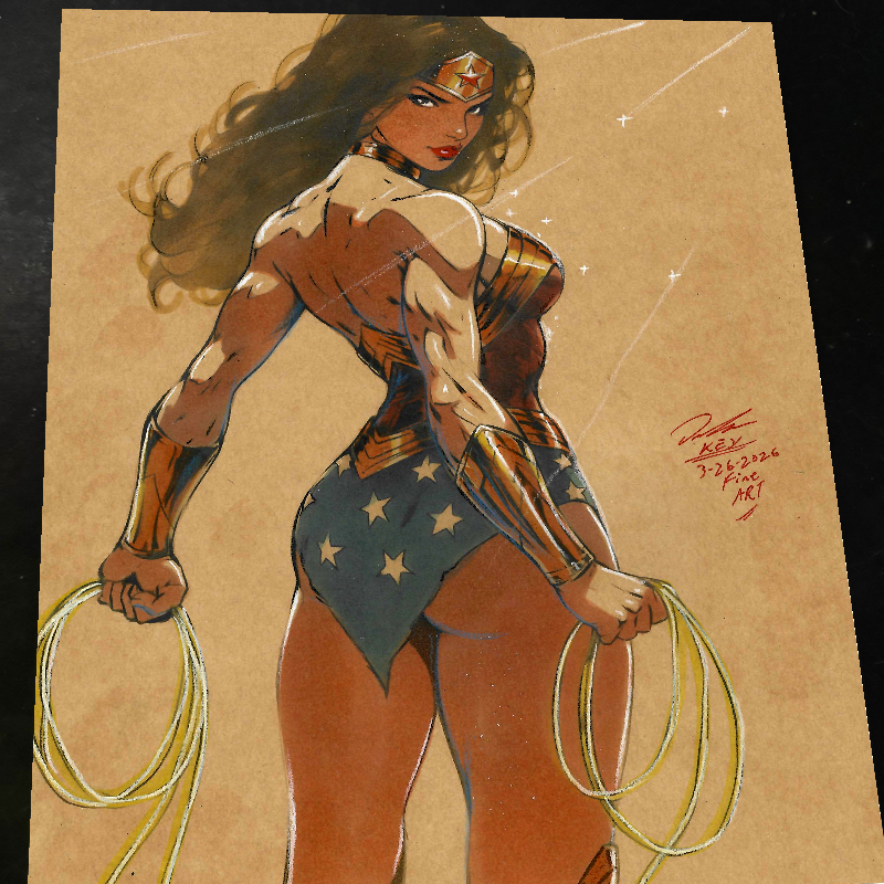 Wonder Woman Art Print Signed 8.5x11 | Art by Keyeske