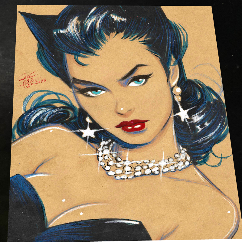 Catwoman Art Print Signed 8.5x11 | Art by Keyeske