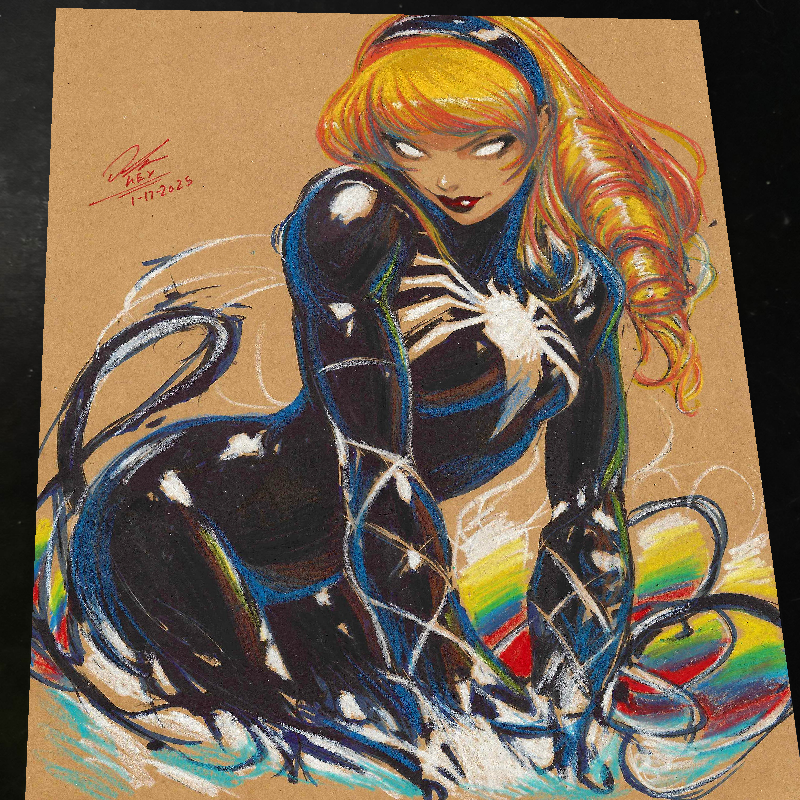 Gwen Stacy x Venom Art Print Signed 8.5x11 | Art by Keyeske