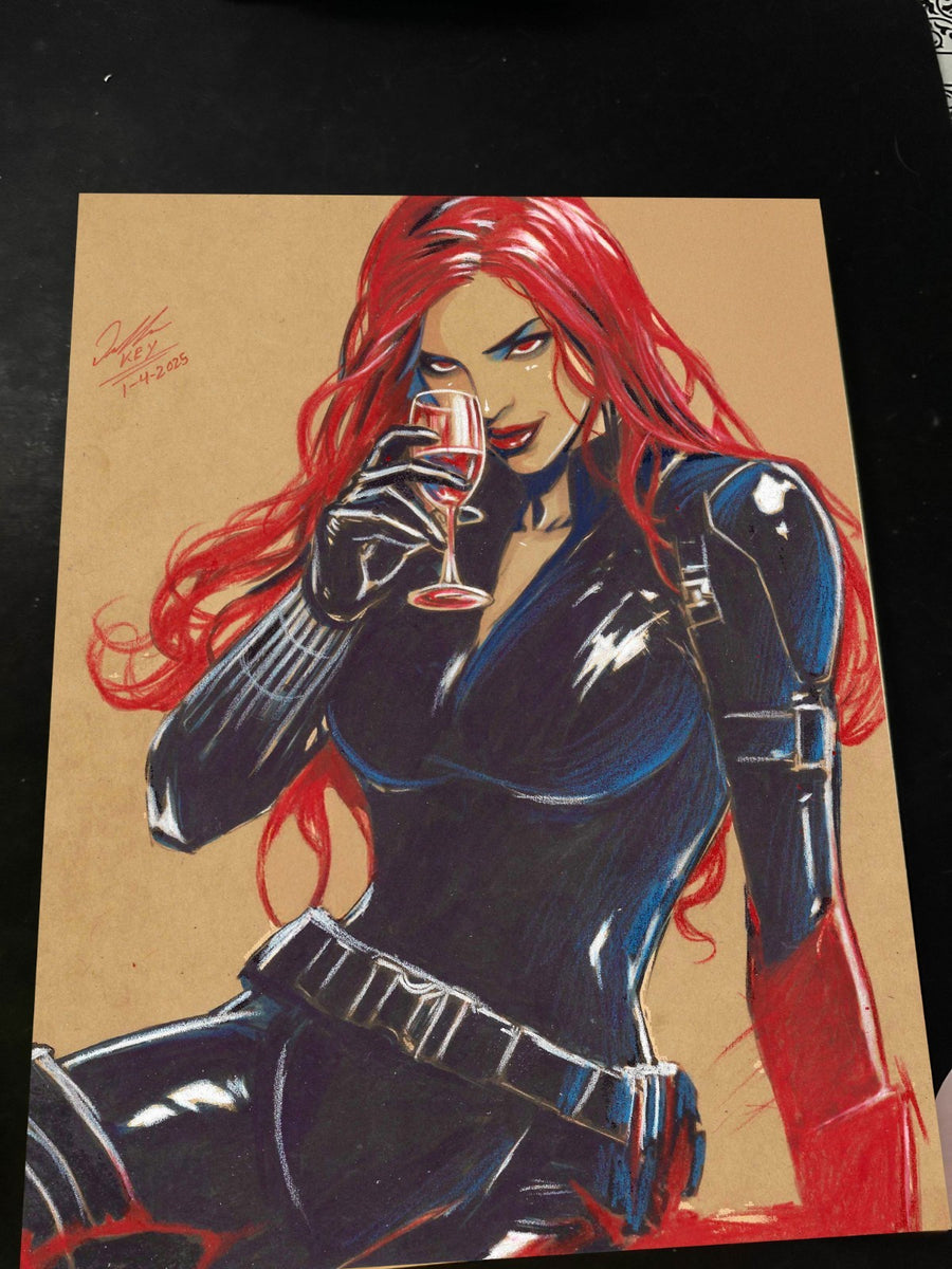 Black Widow Art Print Signed 8.5x11 | Art by Keyeske