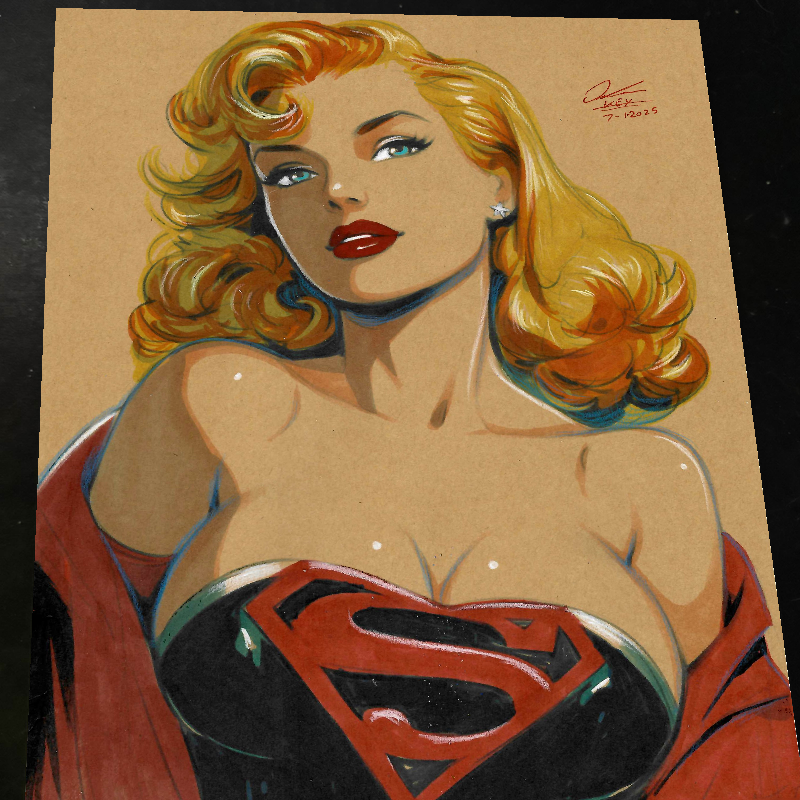 Supergirl DC Art Print Signed 8.5x11 | Art by Keyeske