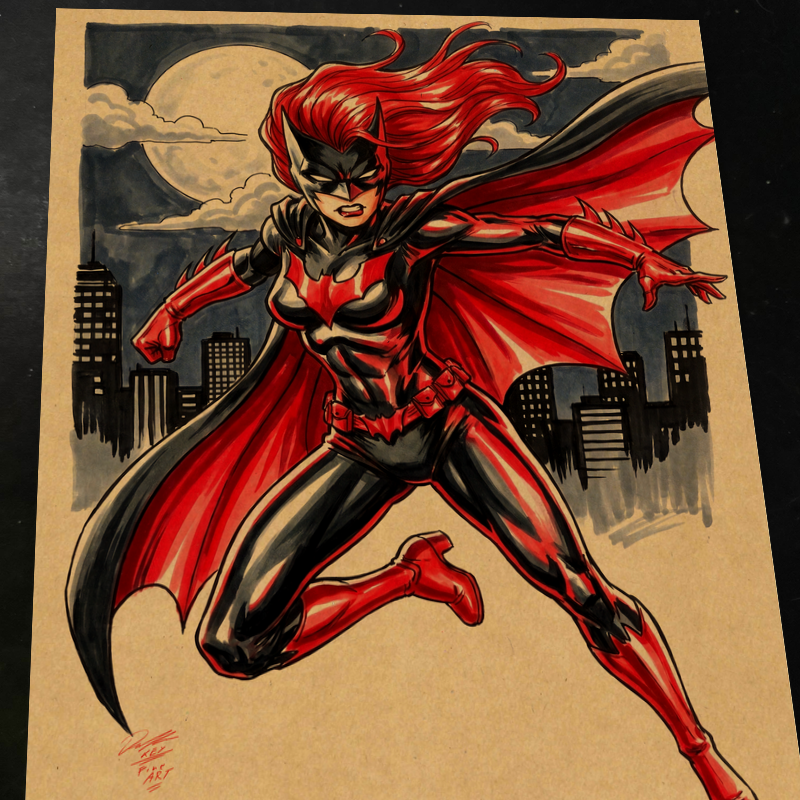 Batwoman DC Art Print Signed 8.5x11 | Art by Keyeske