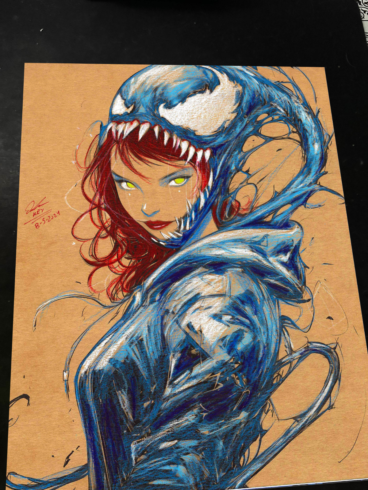 Mary Jane x Venom Art Print Signed 8.5x11 | Art by Keyeske