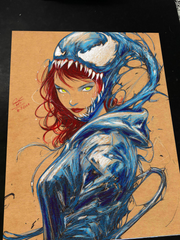 Mary Jane x Venom - Marvel art print by Keyeske