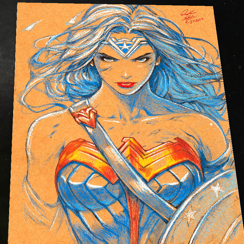 Wonder Woman Art Print Signed 8.5x11 | Art by Keyeske