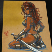 Red Sonja Art Print Signed 8.5x11 | Art by Keyeske