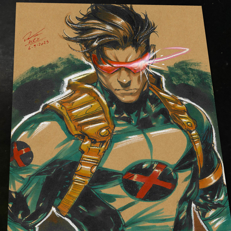 Cyclops X-Men Art Print Signed 8.5x11 | Art by Keyeske
