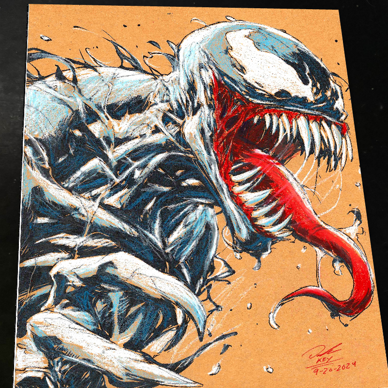Venom Art Print Signed 8.5x11 | Art by Keyeske