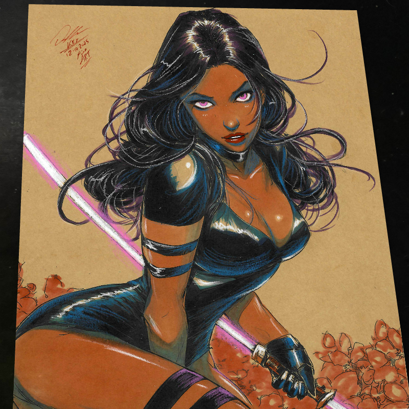 Psylocke - Marvel art print by Keyeske