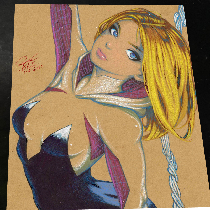Gwen Stacy - Marvel art print by Keyeske