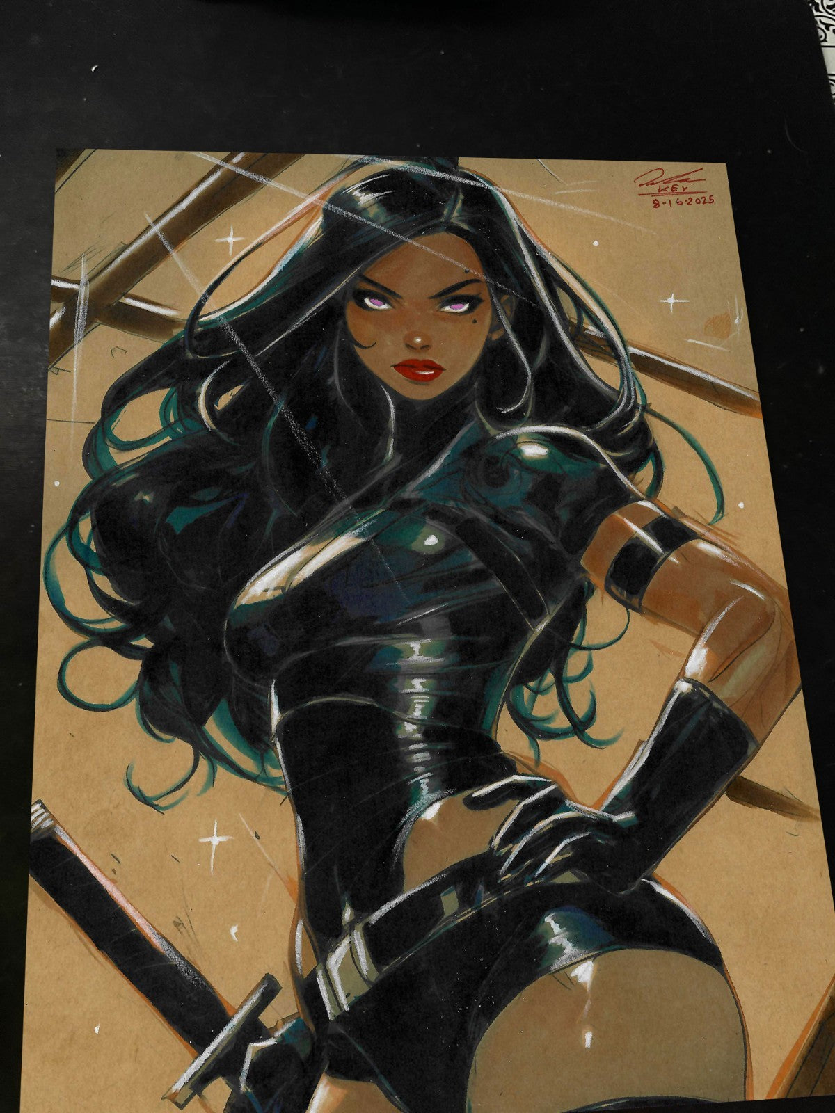 Psylocke Art Print Signed 8.5x11 | Art by Keyeske
