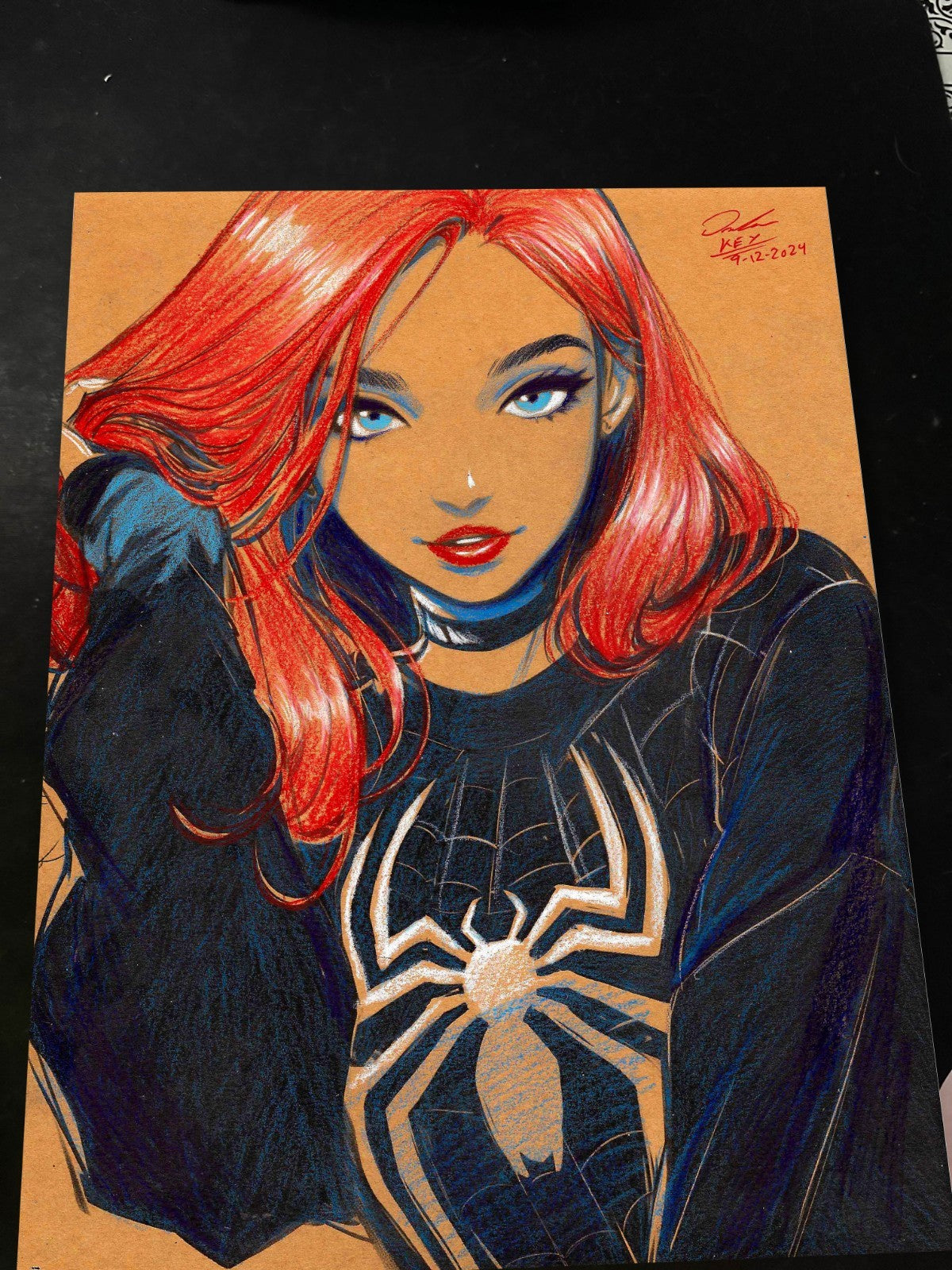 Mary Jane Watson Art Print Signed 8.5x11 | Art by Keyeske