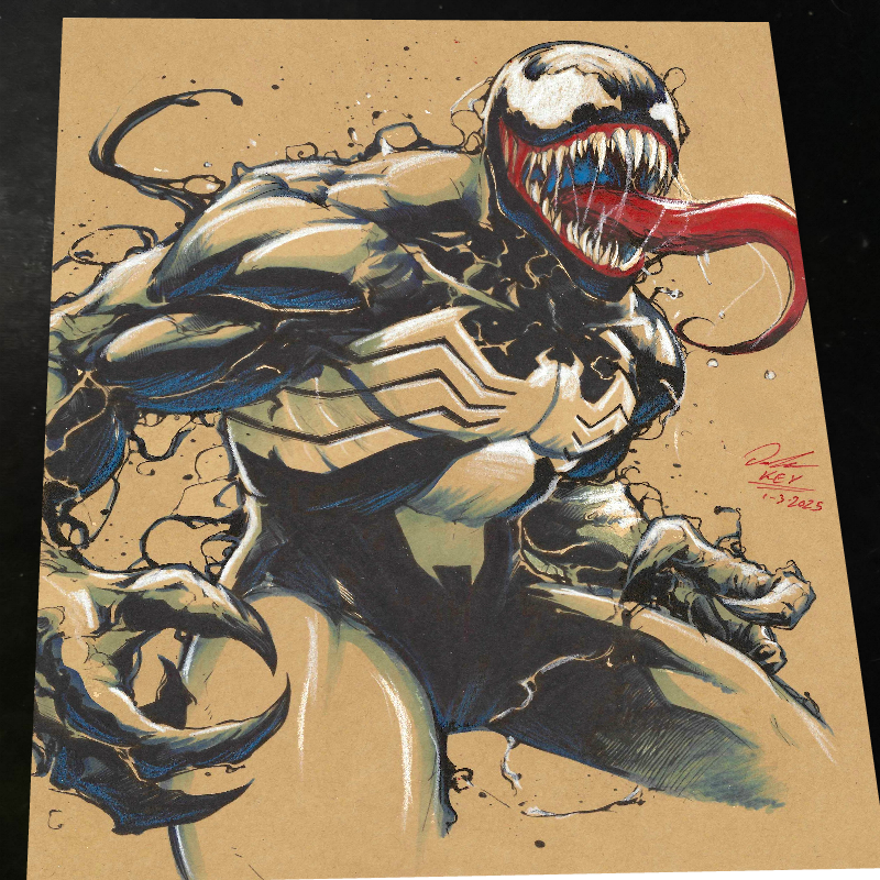 Venom Art Print Signed 8.5x11 | Art by Keyeske