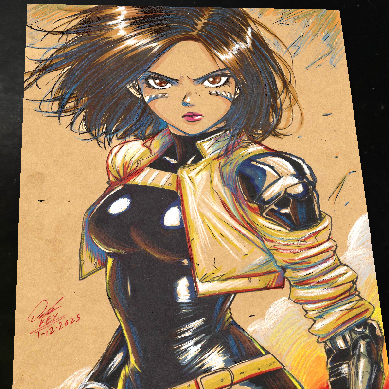 Battle Angel Alita Manga Art Print Signed 8.5x11 | Art by Keyeske