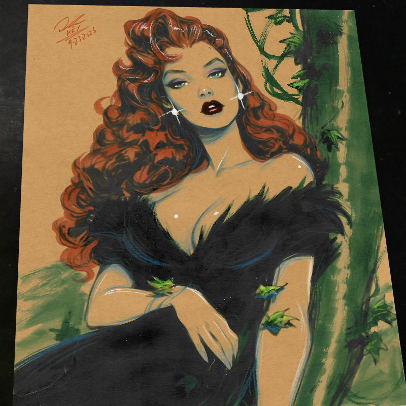 Poison Ivy Art Print Signed 8.5x11 | Art by Keyeske