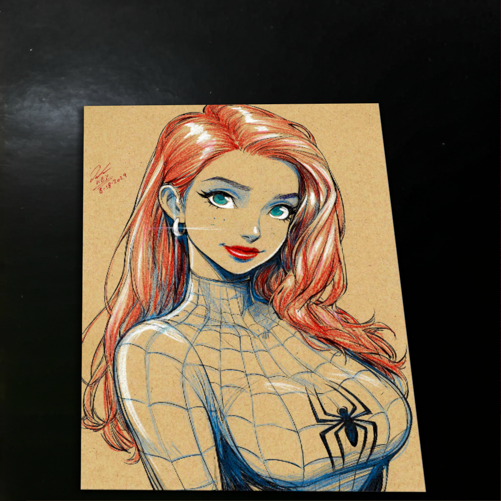 Mary Jane Watson Art Print Signed 8.5x11 | Art by Keyeske