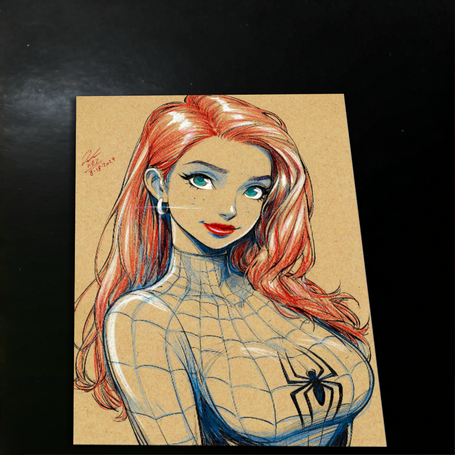 Mary Jane Watson Art Print Signed 8.5x11 | Art by Keyeske