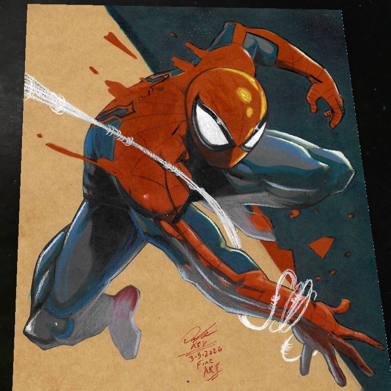 Spider-Man Art Print Signed 8.5x11 | Art by Keyeske
