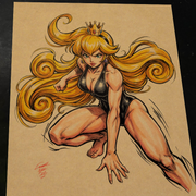 Princess Peach Super Mario Nintendo Art Print Signed 8.5x11 | Art by Keyeske
