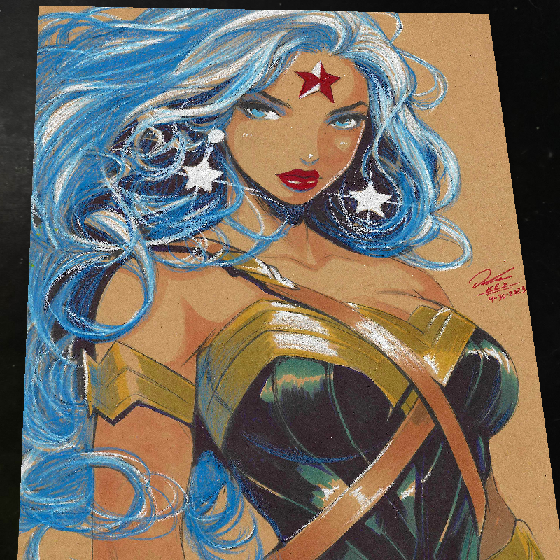 Wonder Woman Art Print Signed 8.5x11 | Art by Keyeske