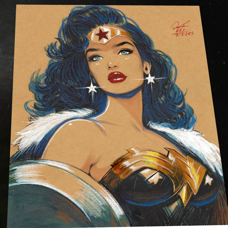 Wonder Woman Art Print Signed 8.5x11 | Art by Keyeske
