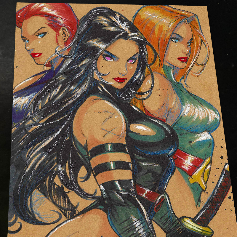 Psylocke Art Print Signed 8.5x11 | Art by Keyeske