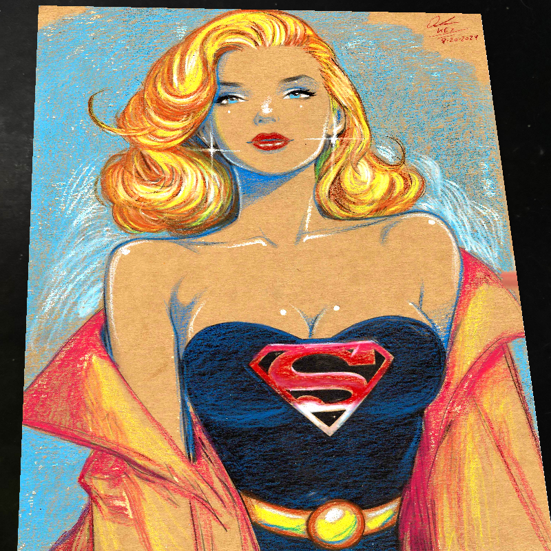 Supergirl DC Art Print Signed 8.5x11 | Art by Keyeske