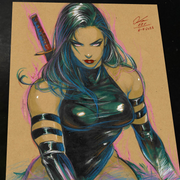 Psylocke Art Print Signed 8.5x11 | Art by Keyeske