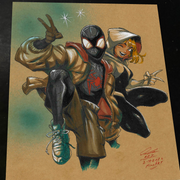 Miles Morales & Gwen Stacy - Marvel art print by Keyeske