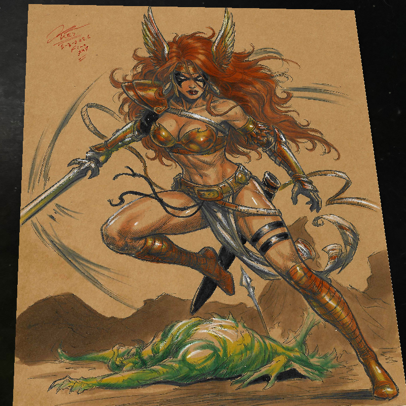 Angela Spawn Comics Art Print Signed 8.5x11 | Art by Keyeske