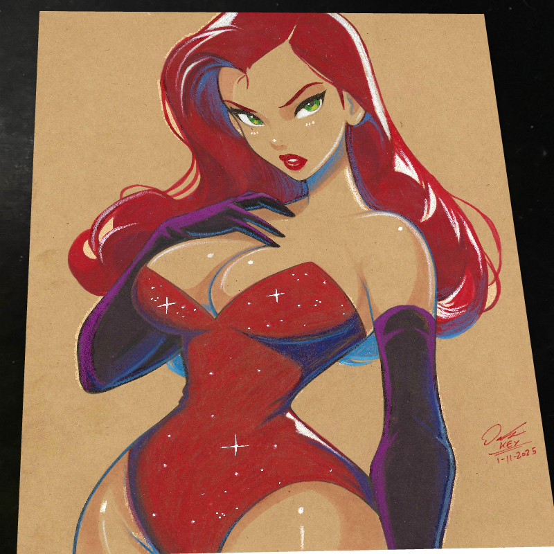 Jessica Rabbit Art Print Signed 8.5x11 | Art by Keyeske