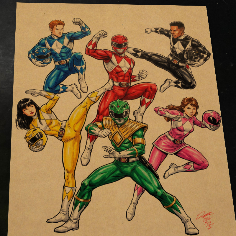 Power Rangers Art Print Signed 8.5x11 | Art by Keyeske