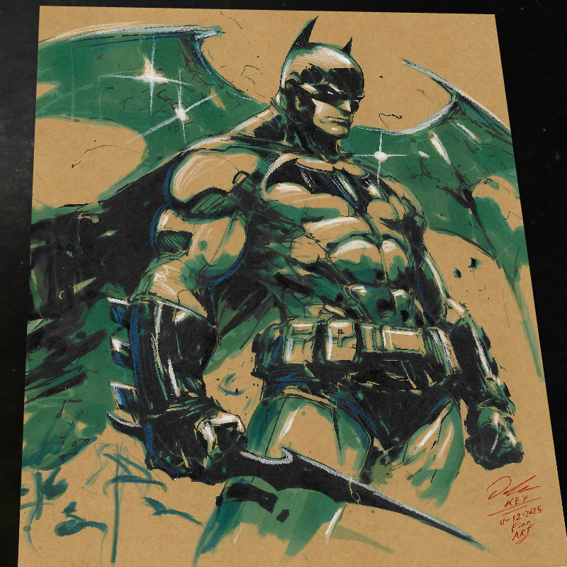 Batman Art Print Signed 8.5x11 | Art by Keyeske