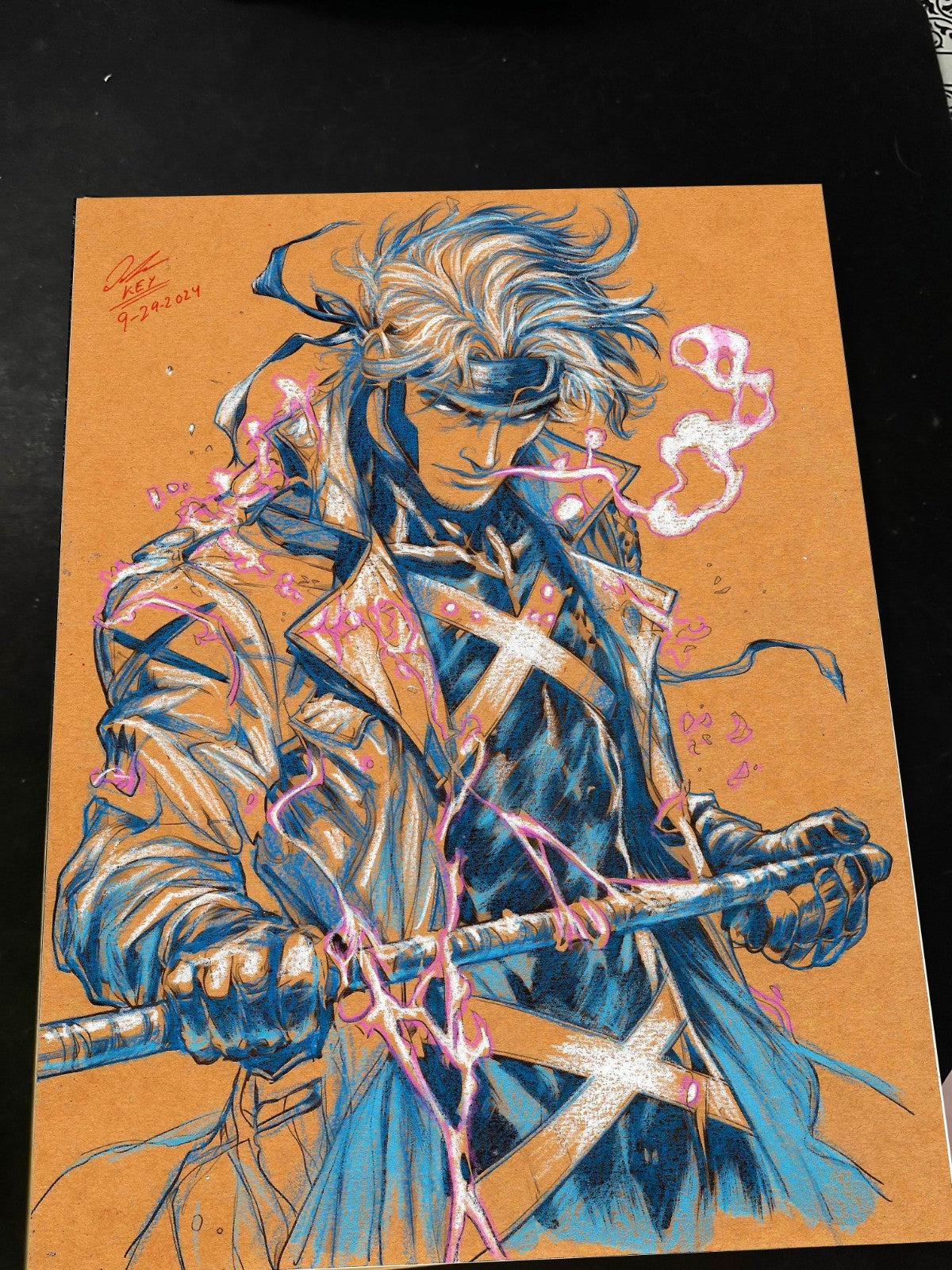 Gambit X-Men Art Print Signed 8.5x11 | Art by Keyeske