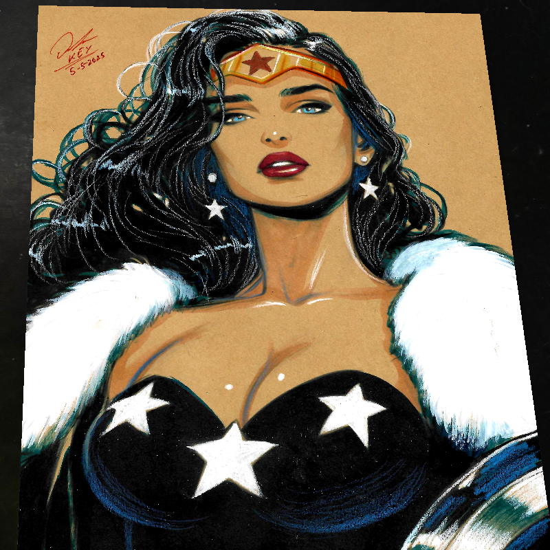 Wonder Woman Art Print Signed 8.5x11 | Art by Keyeske