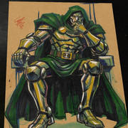 Doctor Doom Marvel Art Print Signed 8.5x11 | Art by Keyeske