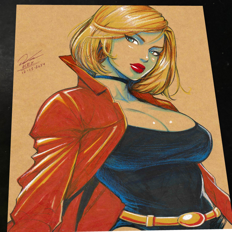 Power Girl - Marvel art print by Keyeske