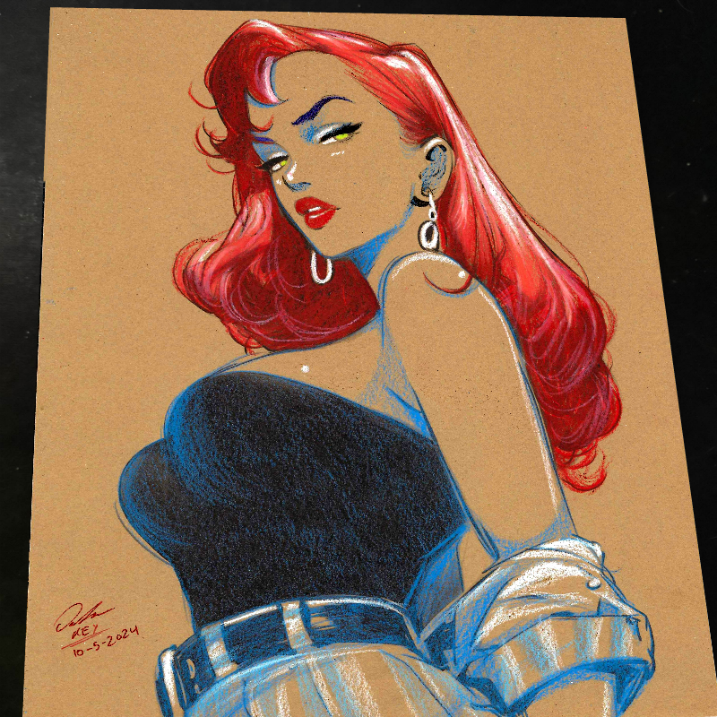 Jessica Rabbit Art Print Signed 8.5x11 | Art by Keyeske