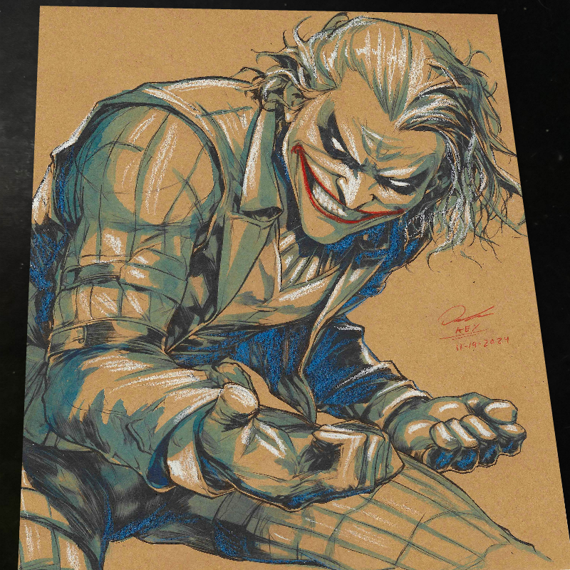 Joker Art Print Signed 8.5x11 | Art by Keyeske