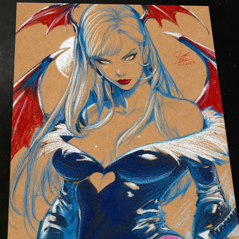 Morrigan Art Print Signed 8.5x11 | Art by Keyeske