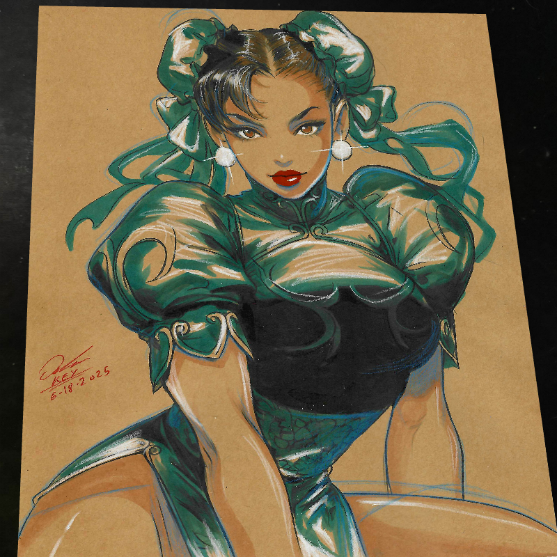 Chun Li Street Fighter Art Print Signed 8.5x11 | Art by Keyeske