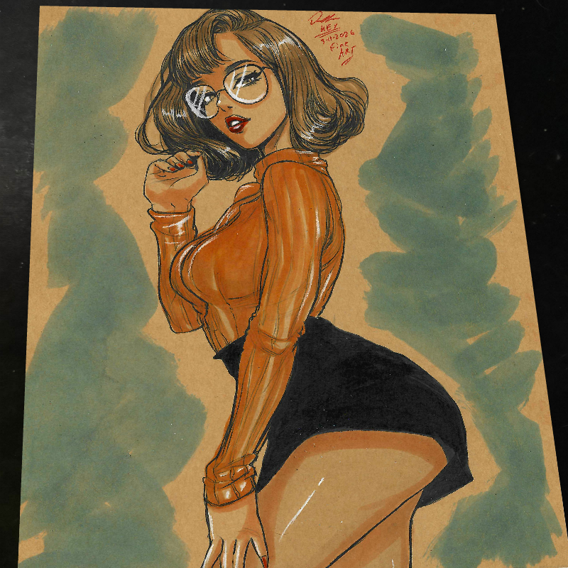 Velma Dinkley Scooby-Doo  Art Print Signed 8.5x11 | Art by Keyeske