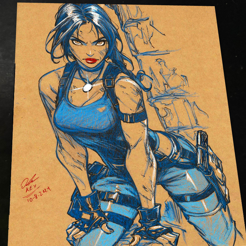 Lara Croft Art Print 8.5x11 Art by Keyeske