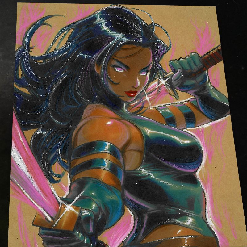 Psylocke - Marvel art print by Keyeske