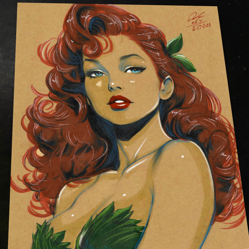Poison Ivy Art Print Signed 8.5x11 | Art by Keyeske