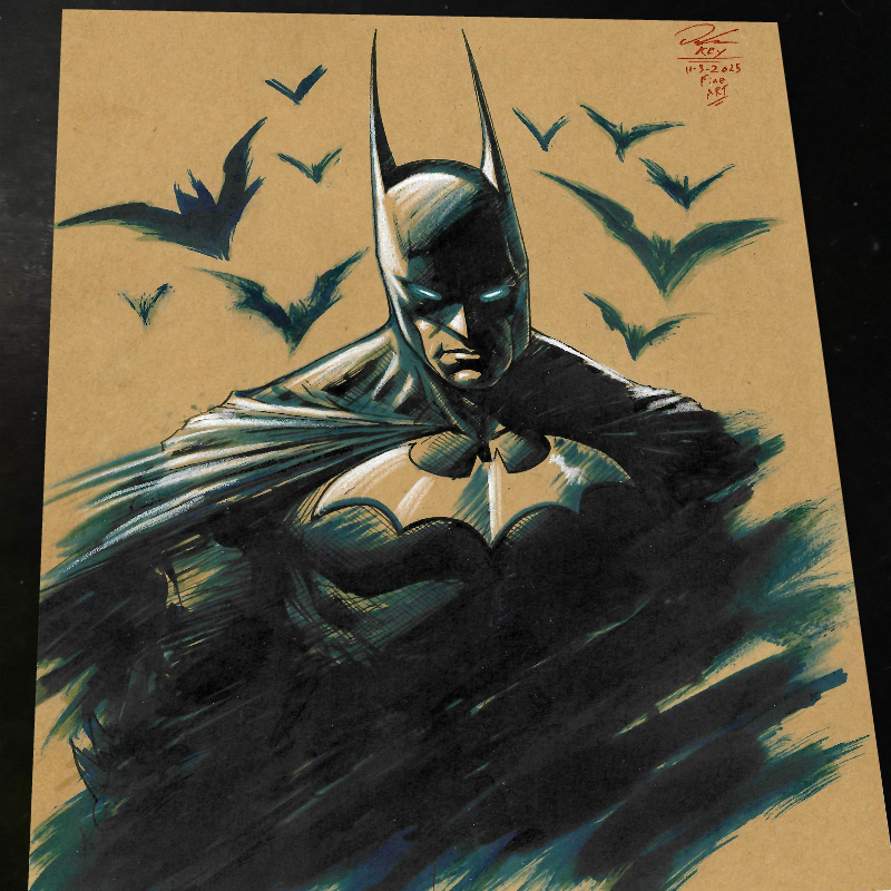 Batman Art Print Signed 8.5x11 | Art by Keyeske