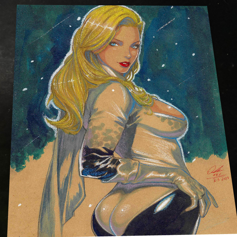Emma Frost X-Men Art Print Signed 8.5x11 | Art by Keyeske