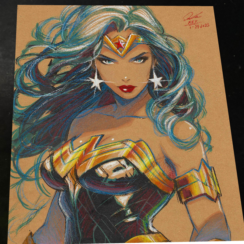 Wonder Woman Art Print Signed 8.5x11 | Art by Keyeske