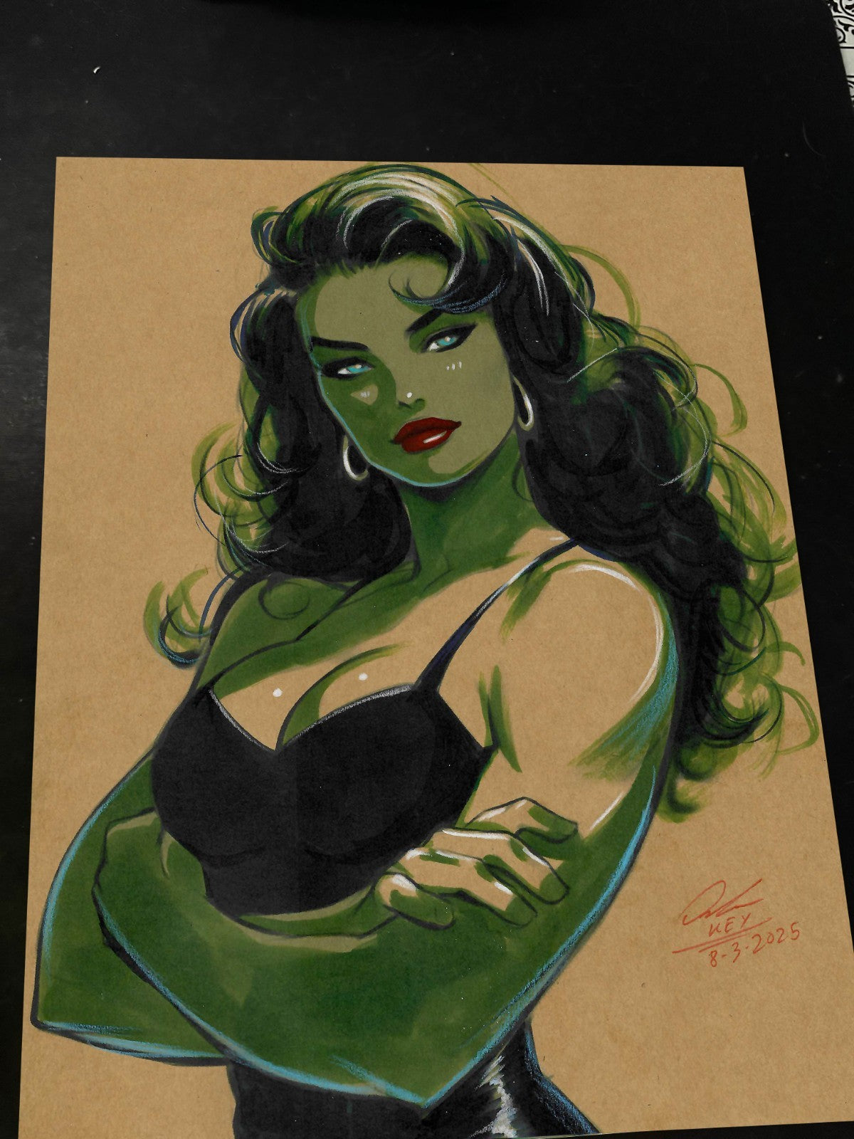 She Hulk Art Print Signed 8.5x11 | Art by Keyeske